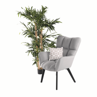 Fotoliu de design, gri/negru, FONDAR