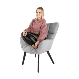 Fotoliu de design, gri/negru, FONDAR