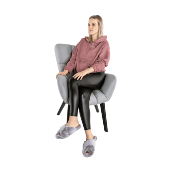 Fotoliu de design, gri/negru, FONDAR