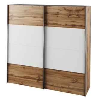 Set dormitor (Pat 160x200 cm), stejar wotan/alb, GABRIELA