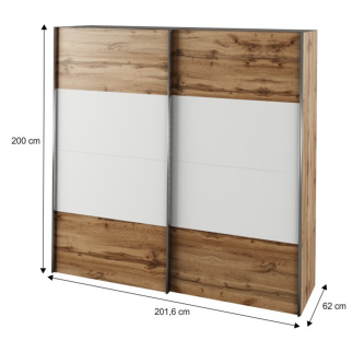 Set dormitor (Pat 160x200 cm), stejar wotan/alb, GABRIELA