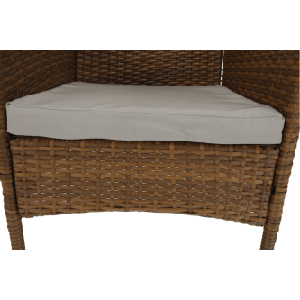 Set de grădină, masă+6x scaune, ratan, miere/crem, GARDEN