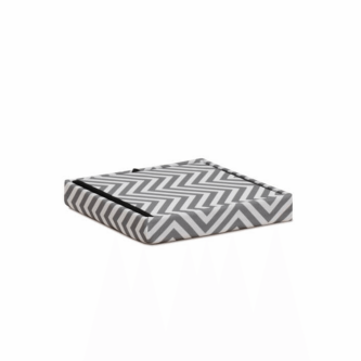Taburet, material textil gri/alb, GAZMEND