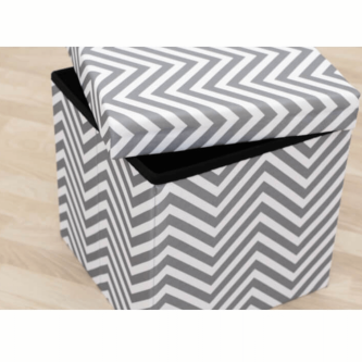 Taburet, material textil gri/alb, GAZMEND
