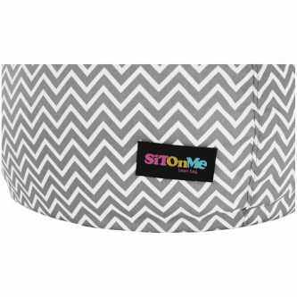 Fotoliu tip sac, gri/alb/model zig-zag, GOMBY