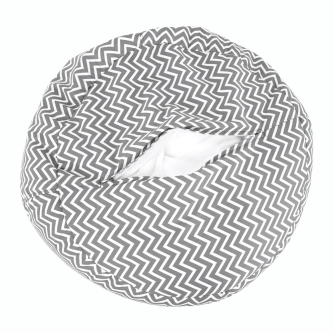 Fotoliu tip sac, gri/alb/model zig-zag, GOMBY