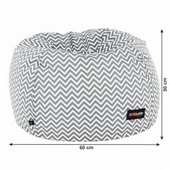 Fotoliu tip sac, gri/alb/model zig-zag, GOMBY