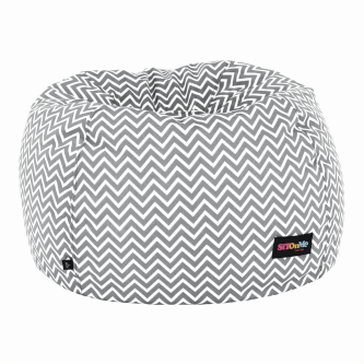 Fotoliu tip sac, gri/alb/model zig-zag, GOMBY