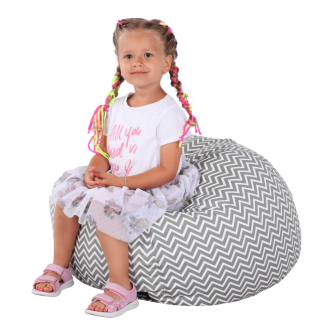 Fotoliu tip sac, gri/alb/model zig-zag, GOMBY
