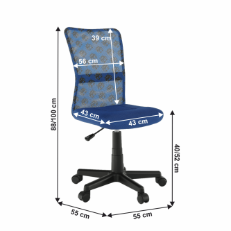 Scaun rotativ,  albastru/model/negru, GOOFY