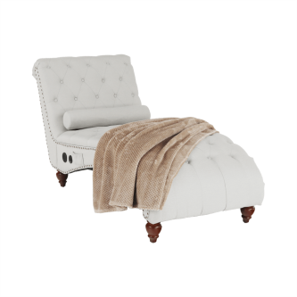 Scaun relaxant cu Bluetooth, gri deschis / nuc închis, GREGOR