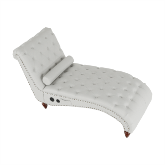 Scaun relaxant cu Bluetooth, gri deschis / nuc închis, GREGOR