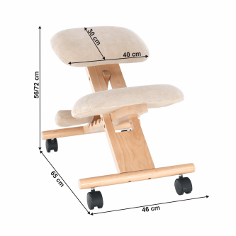 Scaun tip kneeling ergonomic, crem / fag, GROCO
