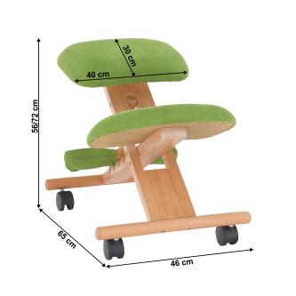 Scaun genunchi ergonomic, verde/ fag, GROCO