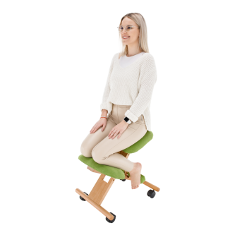Scaun genunchi ergonomic, verde/ fag, GROCO