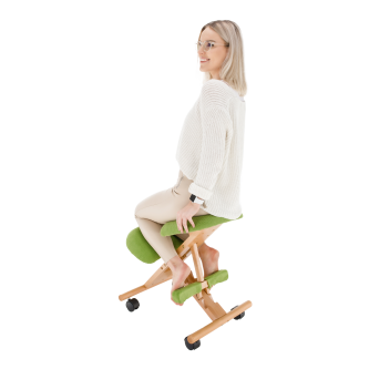 Scaun genunchi ergonomic, verde/ fag, GROCO