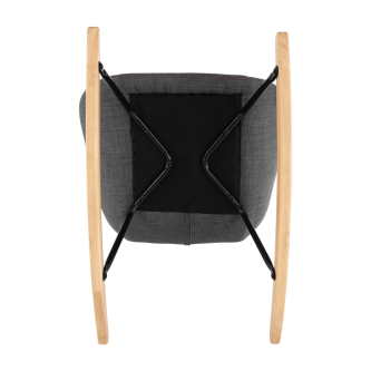 Fotoliu balansoar, material textil gri/lemn, HARPER