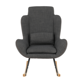 Fotoliu balansoar, material textil gri/lemn, HARPER