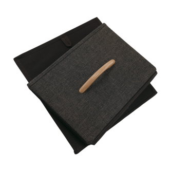 Comodă cu sertare din material textil, bej/maro deschis/maro închis, HAZEL TYP 1