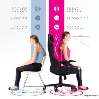 Scaun de birou / joc cu iluminare RGB, model negru / alb / culoare, ZOPA
