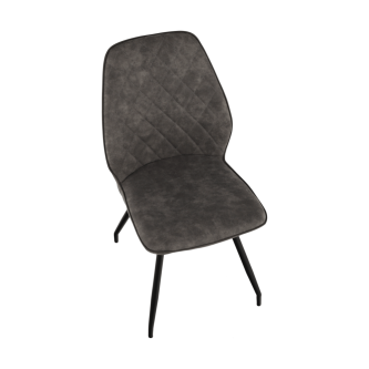 Scaun dining, ţesătură gri maro cu efect de piele întoarsă, HERDA