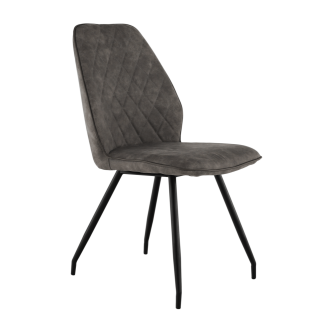 Scaun dining, ţesătură gri maro cu efect de piele întoarsă, HERDA