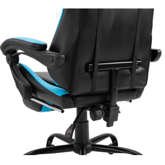 Fotoliu birou/gaming cu suport pentru picioare, negru/albastru, TARUN