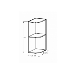 Dulap superior G25PZ cu 1 poliţă, nuc Milano, SICILIA