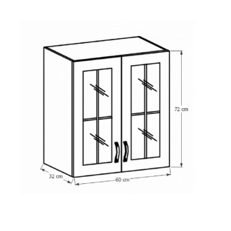 Dulap superior G60S cu geam, nuc Milano, SICILIA