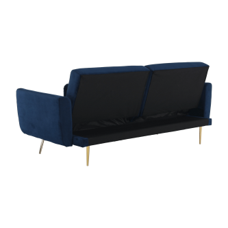 Canapea extensibilă, catifea Velvet albastru regal învechit/cromat, HORSTA