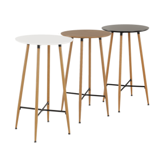 Masă de bar, negru/stejar, diametru 60 cm, IMAM