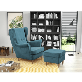 Taburet modern, petrol/fag, RUTINO