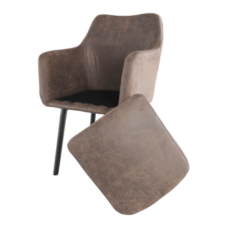 Fotoliu de design, maro-gri/negru, DABIR