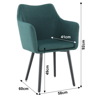 Fotoliu de design, smarald/negru, DABIR
