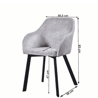 Scaun dining, gri deschis/negru, TANDEL