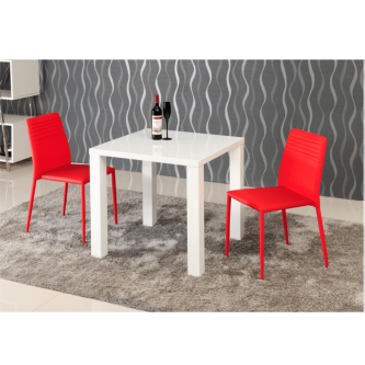 Masă dining, alb extra lucios HG, ASPER NEW TYP 5