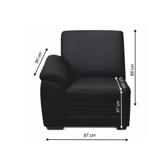 1 loc cu mâner, piele eco neagră, stânga,  BITER 1 1B