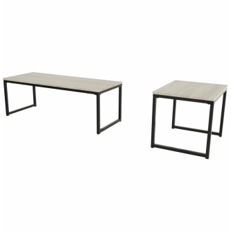 Set 2 măsuţe de cafea, stejar sonoma/negru, KASTLER TYP 2