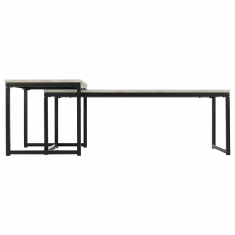 Set 2 măsuţe de cafea, stejar sonoma/negru, KASTLER TYP 2