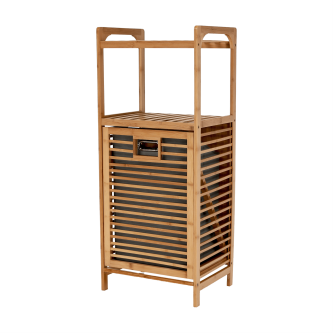 Coş de rufe, bambus natural / gri, KERI NEW