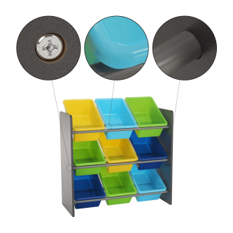 Organizator de jucării, multicolor / gri, KIDO TYPE 3