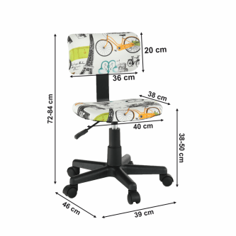 Scaun rotativ, ţesătură model, KIDS