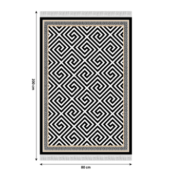 Covor MOTIVE, model negru-alb, 80x200