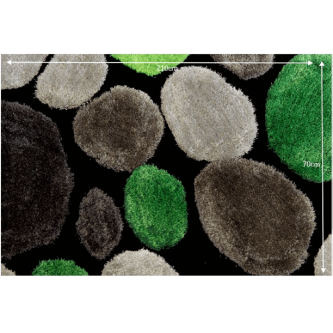 Covor 70x210 cm, verde/gri/negru, PEBBLE TYP 1