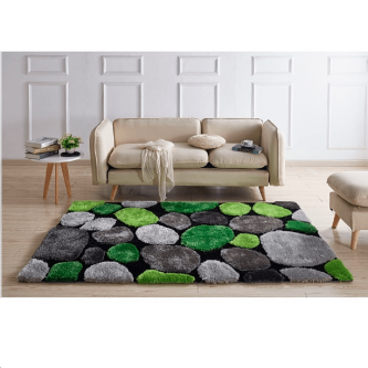 Covor 70x210 cm, verde/gri/negru, PEBBLE TYP 1