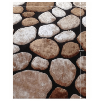 Covor 80x150 cm, maro/bej/negru, PEBBLE TYP 2
