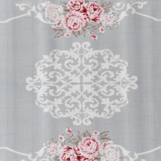 Covor 80x150 cm, gri/model cu flori, SEDEF TYP 2