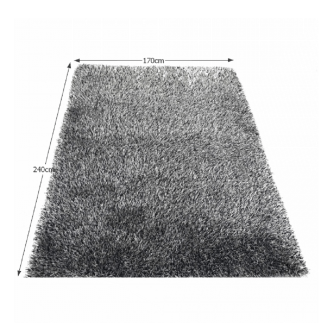 Covor 170x240 cm, alb/negru, VILAN