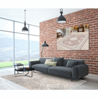 Covor, bej cu model, 120x180, BALIN