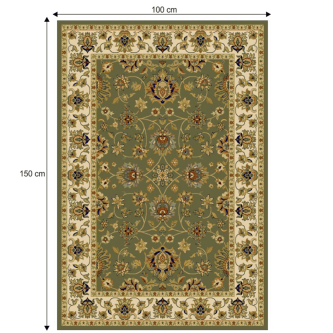 Covor 100x150 cm, verde/amestec de culori/model oriental, KENDRA TYP 2